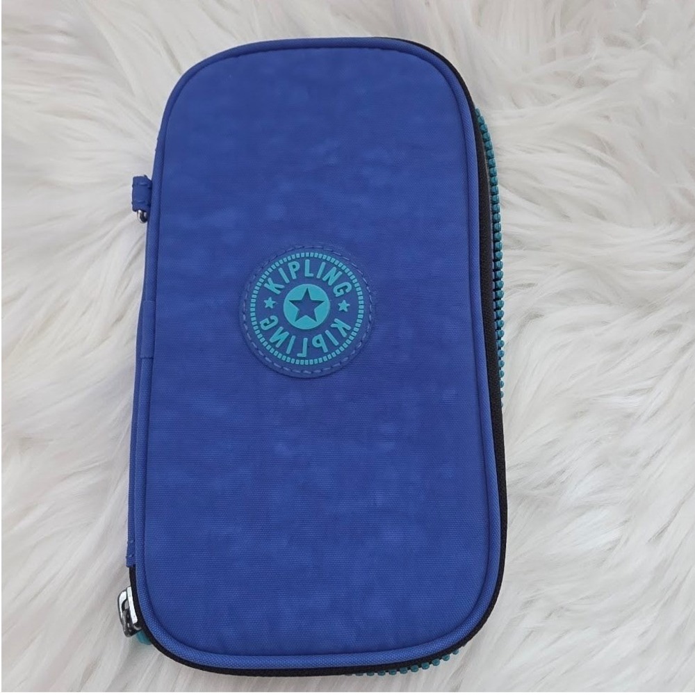 Kipling Pens Pencil Case Pouch Blue Unisex One Size Good Zip Organizer